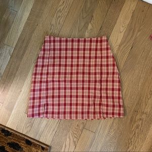 John Galt Red Plaid Skirt
